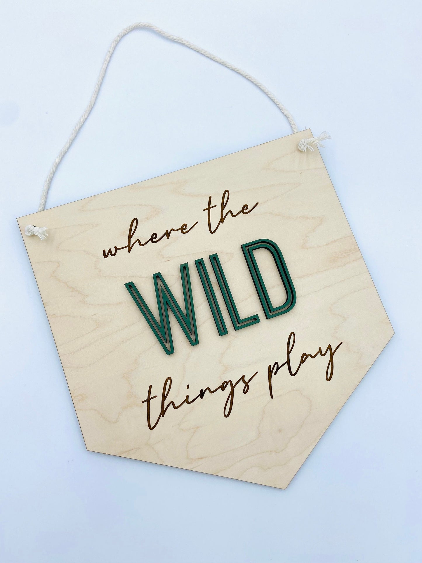 Where the wild things play pennant banner