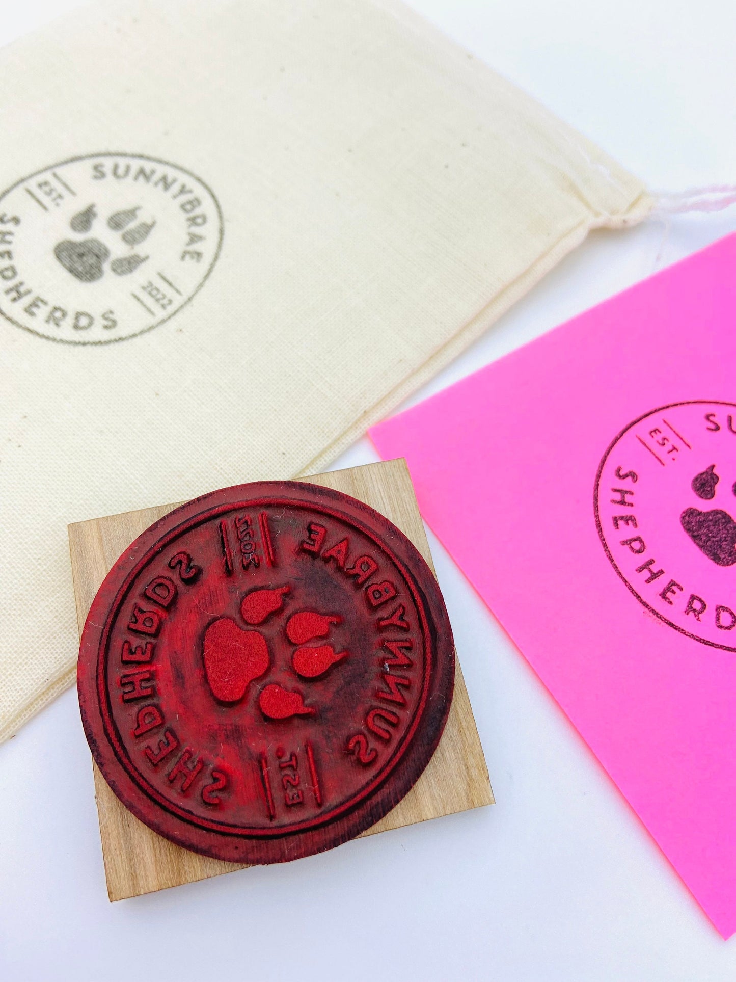 Business logo rubber stamp