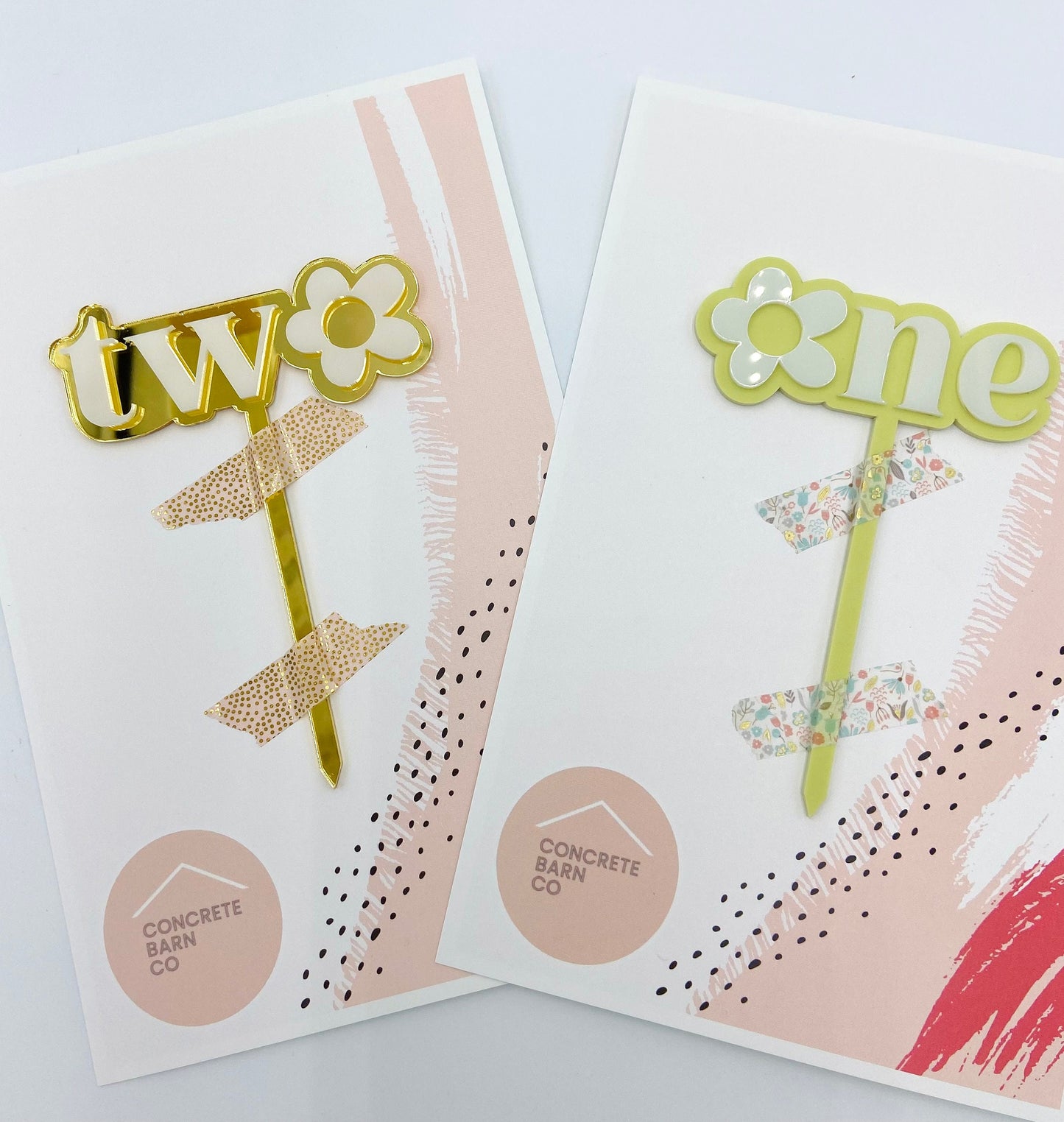 Daisy second birthday acrylic cake topper