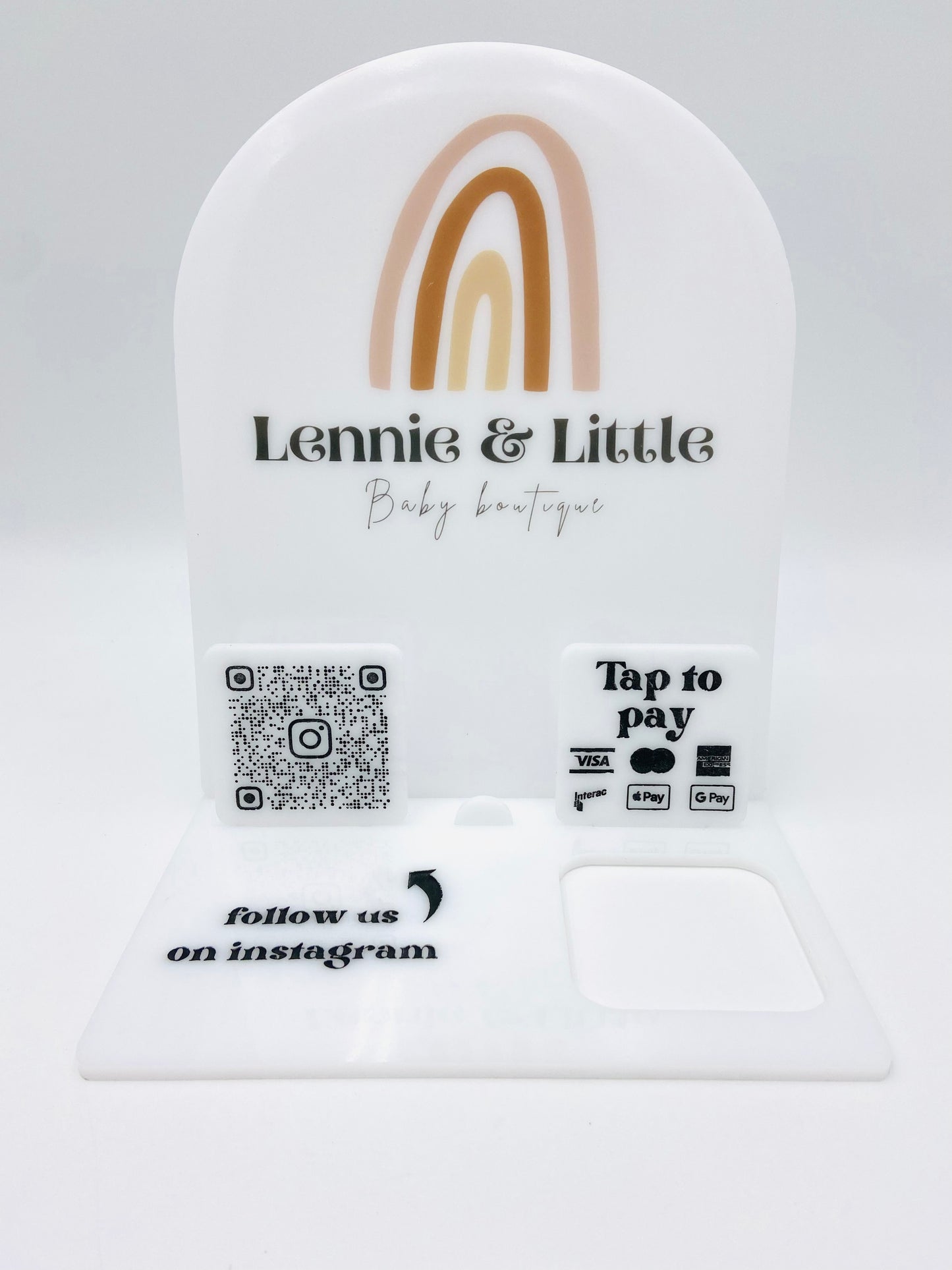 Logo & social media sign with payment holder- Acrylic