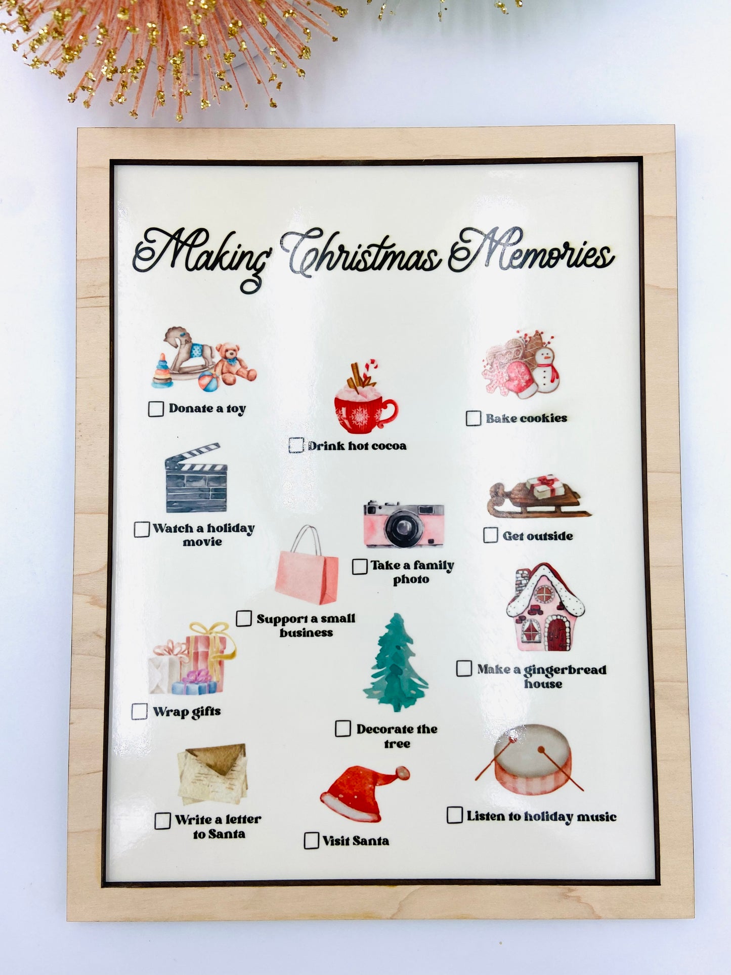 Making Christmas memories dry erase bucket list