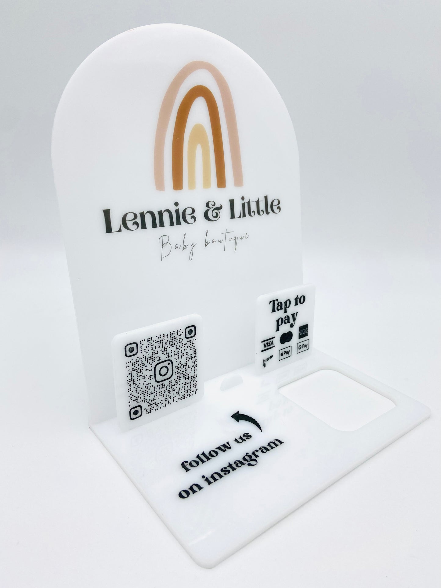 Logo & social media sign with payment holder- Acrylic