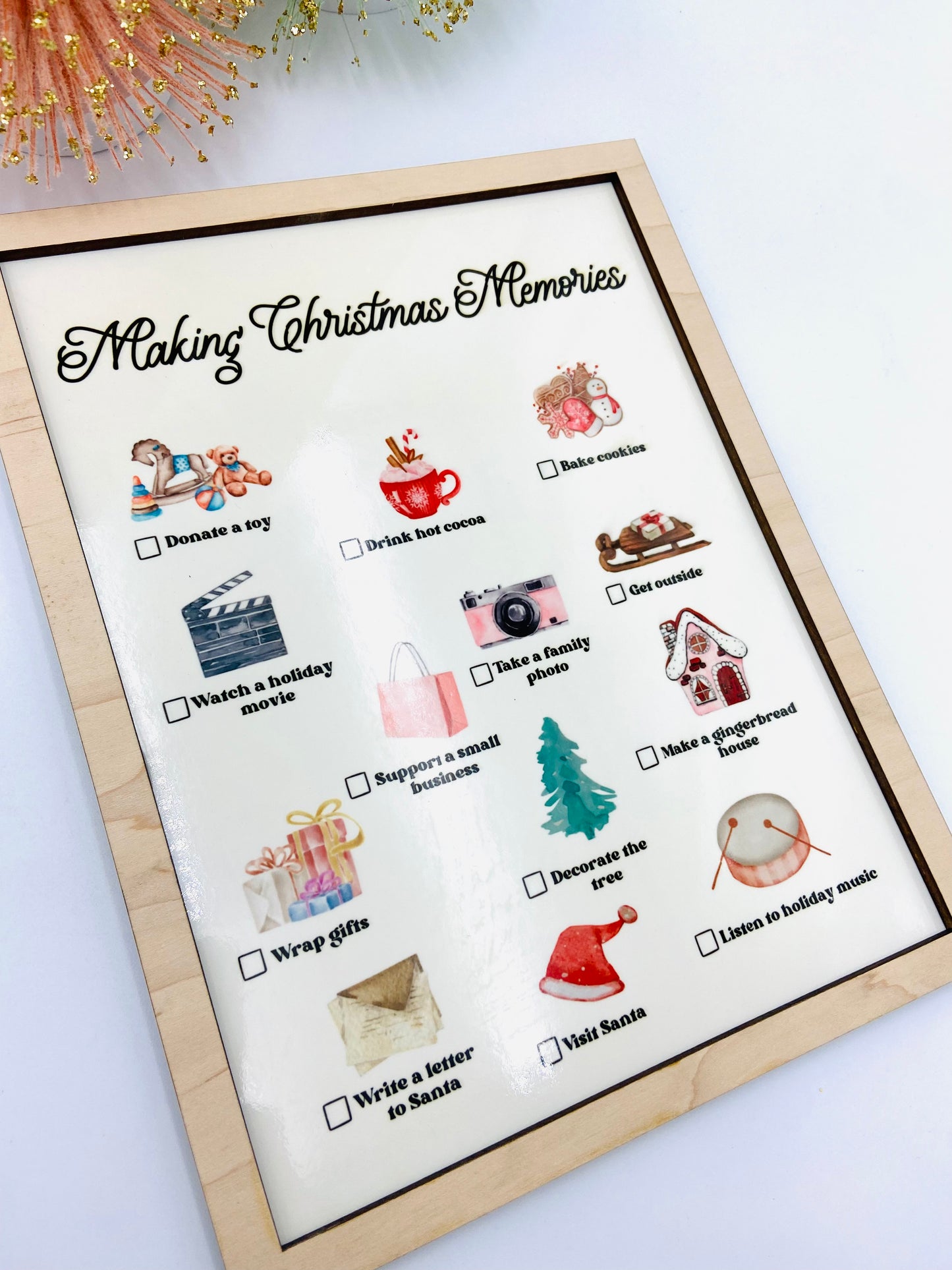 Making Christmas memories dry erase bucket list