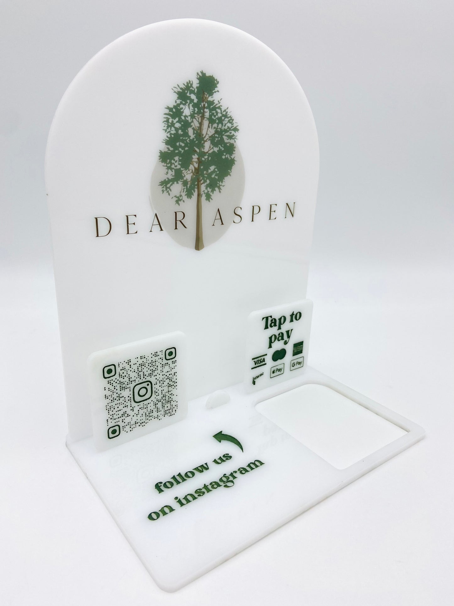 Logo & social media sign with payment holder- Acrylic